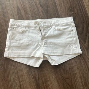 7 For All Mankind White Jean Shorts